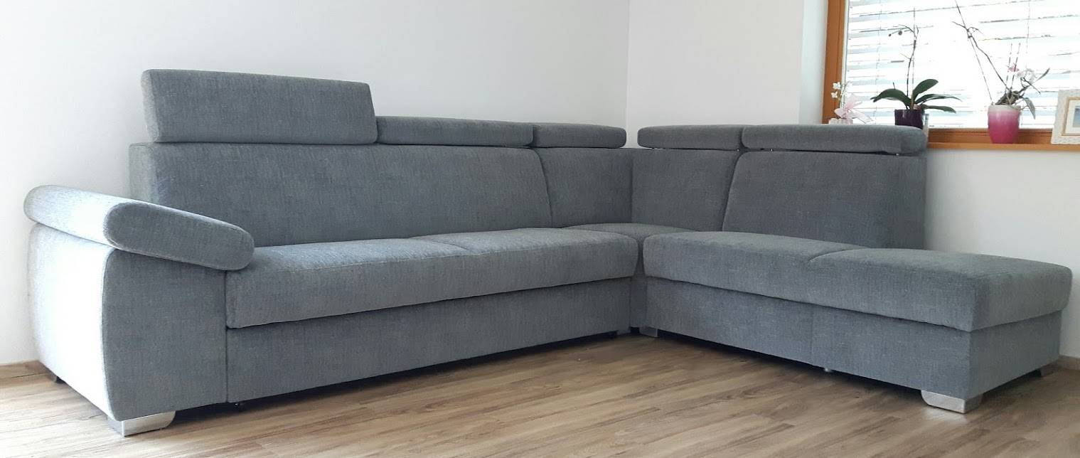 Moderna kotna sedežna garnitura po meri