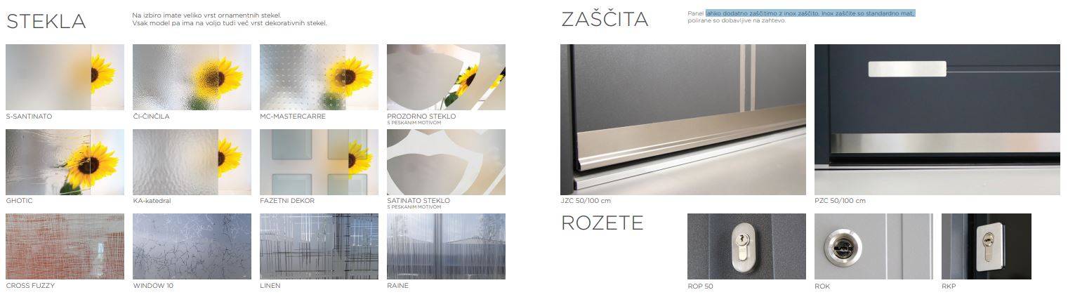 Steklo in zaščita na vhodnih vratih