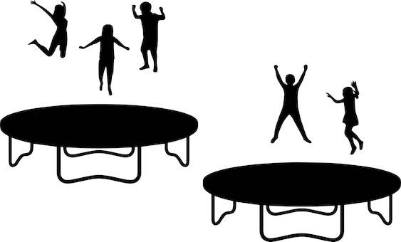 Trampolin z močno ponjavo in obrobo za otroke